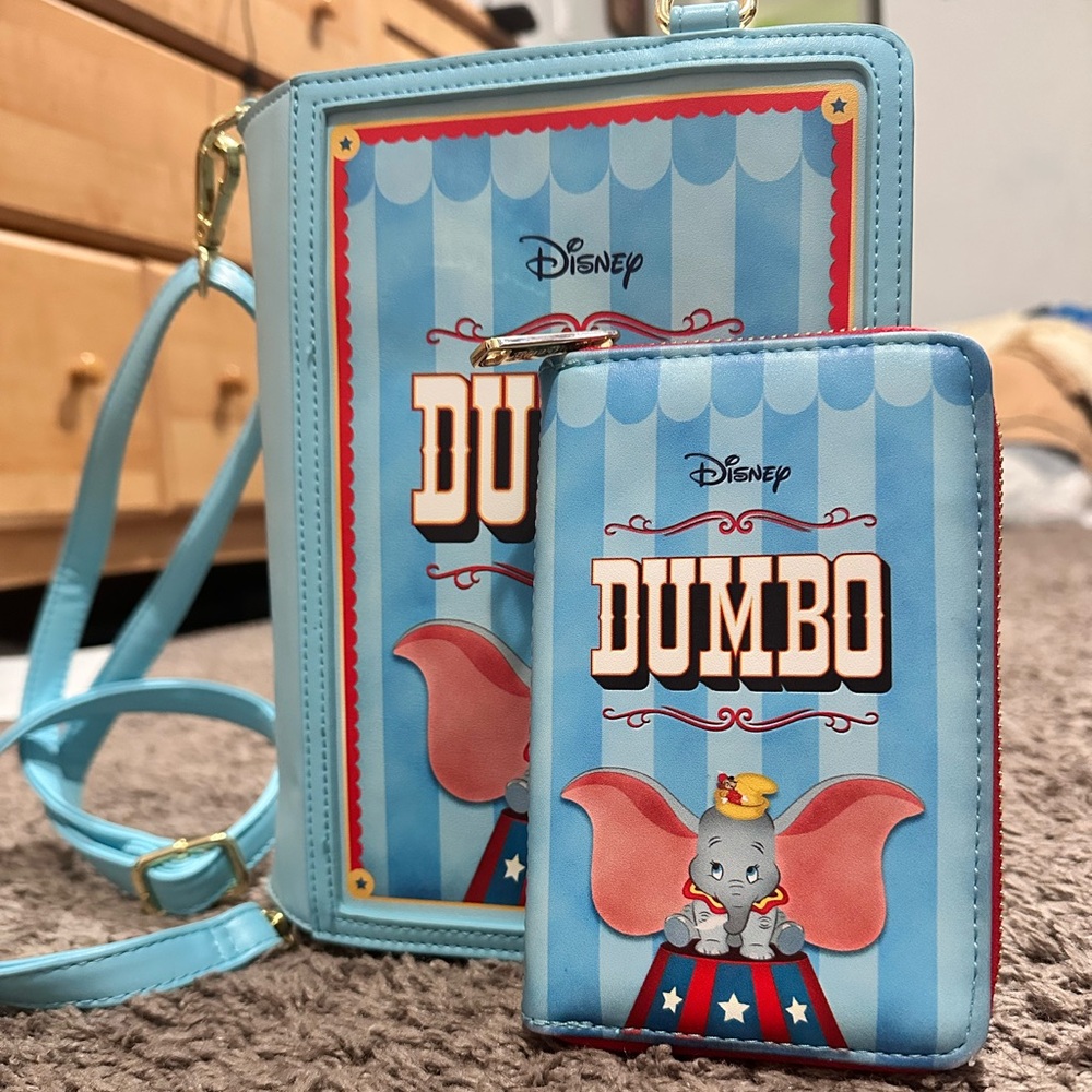 Disney Dumbo Crossbody or backpack Bag and Wallet Set